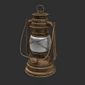 Vintage Brass Lantern With Glass Shade Metal Frame And Classic Design
