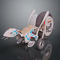 Futuristic Electric Vehicle Design With Large Wheels Blue Accents And Mechanical Structure