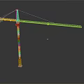 Yellow Construction Tower Crane With Long Boom And Hanging Hook For Building Projects
