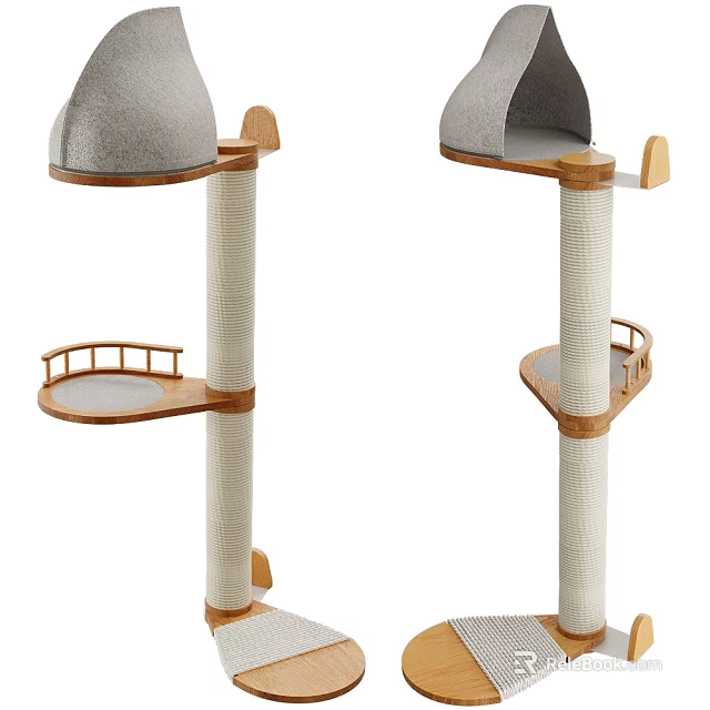 Modern Cat Trees With Platforms Bridges And Condos 3d model 
