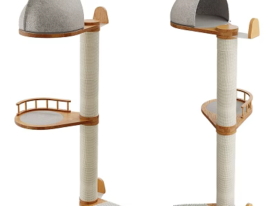 Modern Cat Trees With Platforms Bridges And Condos 3d model
