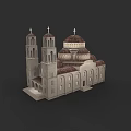 Traditional European Architecture with Domes Towers Crosses Stone Exterior and Red Roof Tiles