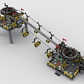 LEGO toy building blocks cableway cable car roller coaster playground scene 3d model