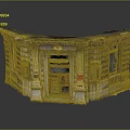 Detailed Miniature Corner Shop Model With Classic Facade And Vintage Signage