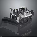 Modern Heavy Duty Tracked Bulldozer With Front Blade And Operator Cab 3d model