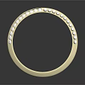Elegant Gold Ring Featuring Small Diamonds And Shiny Reflective Surface 3d model