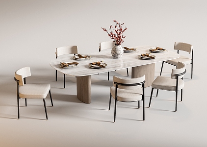 New Dining Table and Chair 3d model