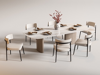 New Dining Table and Chair 3d model