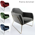 Modern Accent Chair With Armrest Multiple Colors And Gold Metal Frame