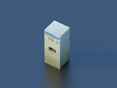 White Industrial Equipment with Blue PLC Label Control Interface and Buttons 3d model