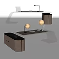 Modern Desk Boss Table Class Desk Lamp Locker 3d model