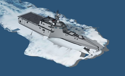 Modern aircraft carrier warship 3d model