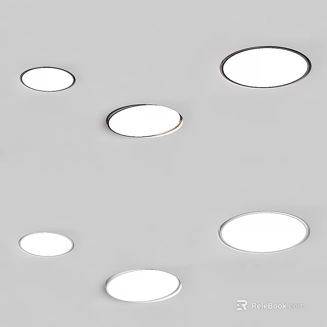 Modern Ceiling Downlights And Spotlights For Home Interior Lighting Design 3d model 