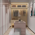 Modern Interior Space With Color Sample Display Shelves Work Table Chairs Plants And Bookshelves