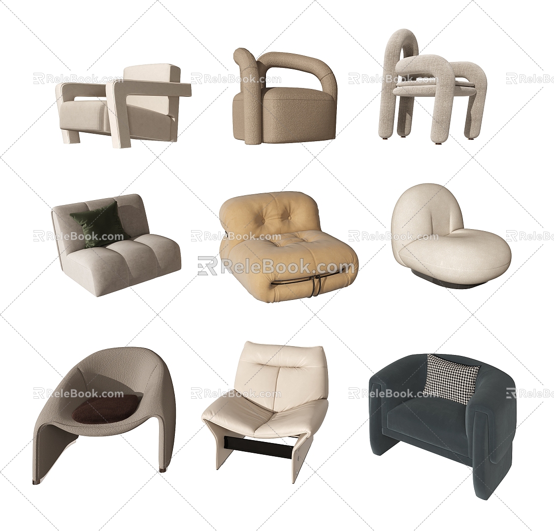 Leisure Chair Single Sofa Sofa Chair 3d model