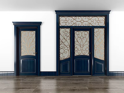 Jane ou swing door wooden door 3d model
