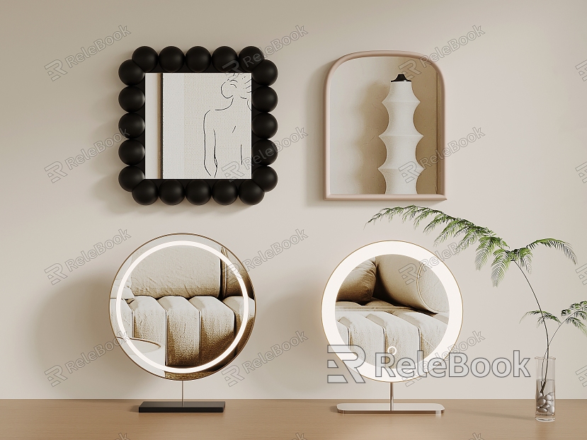 Cream shaped mirror makeup mirror model