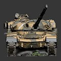Military Modern Main Battle Tank Featuring Camouflage Paint Detailed Turret And Tracks
