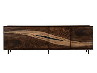 Modern Solid Wood TV Cabinet 3d model