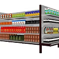 Display Shelving Filled With Various Beverages Canned Goods And Colorful Snacks