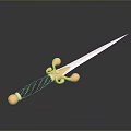 Decorative Vintage Sword With Red Wrapped Grip And Golden Hilt Details