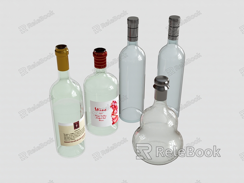 Modern Wine Bottle Glass Bottle model