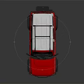 Red Off Road Vehicle With White Roof Rack And Large White Wheels