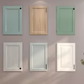 Colorful Kitchen Cabinet Doors With Wooden And Painted Finishes For Interior Design