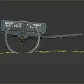 Green Renovation Project Wheelbarrow with Large Wheels on Grass and Fallen Leaves