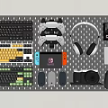 Digital combination computer keyboard game machine hole board 3d model