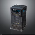 Vintage Decorative Metal Litter Bin With Double Openings And Base Stand