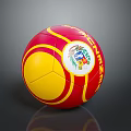 Red And Yellow Soccer Ball With CONCACAF Emblem Sports Equipment