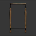 Half Moon Shaped Wooden Accent Table With Black Accented Legs And Iron Frame