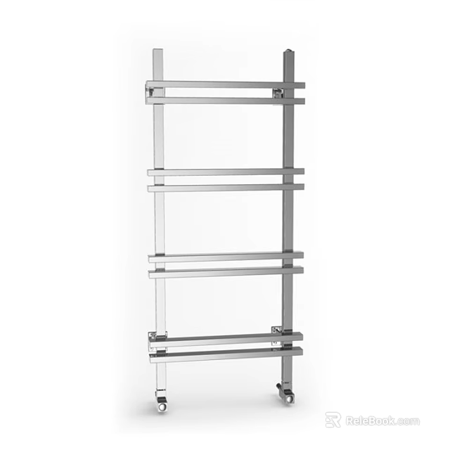 Modern Stainless Steel Bathroom Cabinet Rack With Multiple Shelves For Towel Storage 3d model 