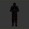 Medieval Knight Armor Standing Full Body With Metallic Shiny Surface And Sword