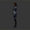 Man In Blue Work Uniform With Utility Belt And Gloves 3D Model Standing Pose