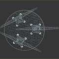 Metallic Electricity Pylon Model Display With Multi level Frames And Circular Base