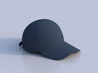Dark Blue Stylish Baseball Cap With Simple Design On Light Background 3d model