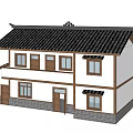 Traditional Chinese Style Rural Self Built House With Tile Roof And Two Story Design