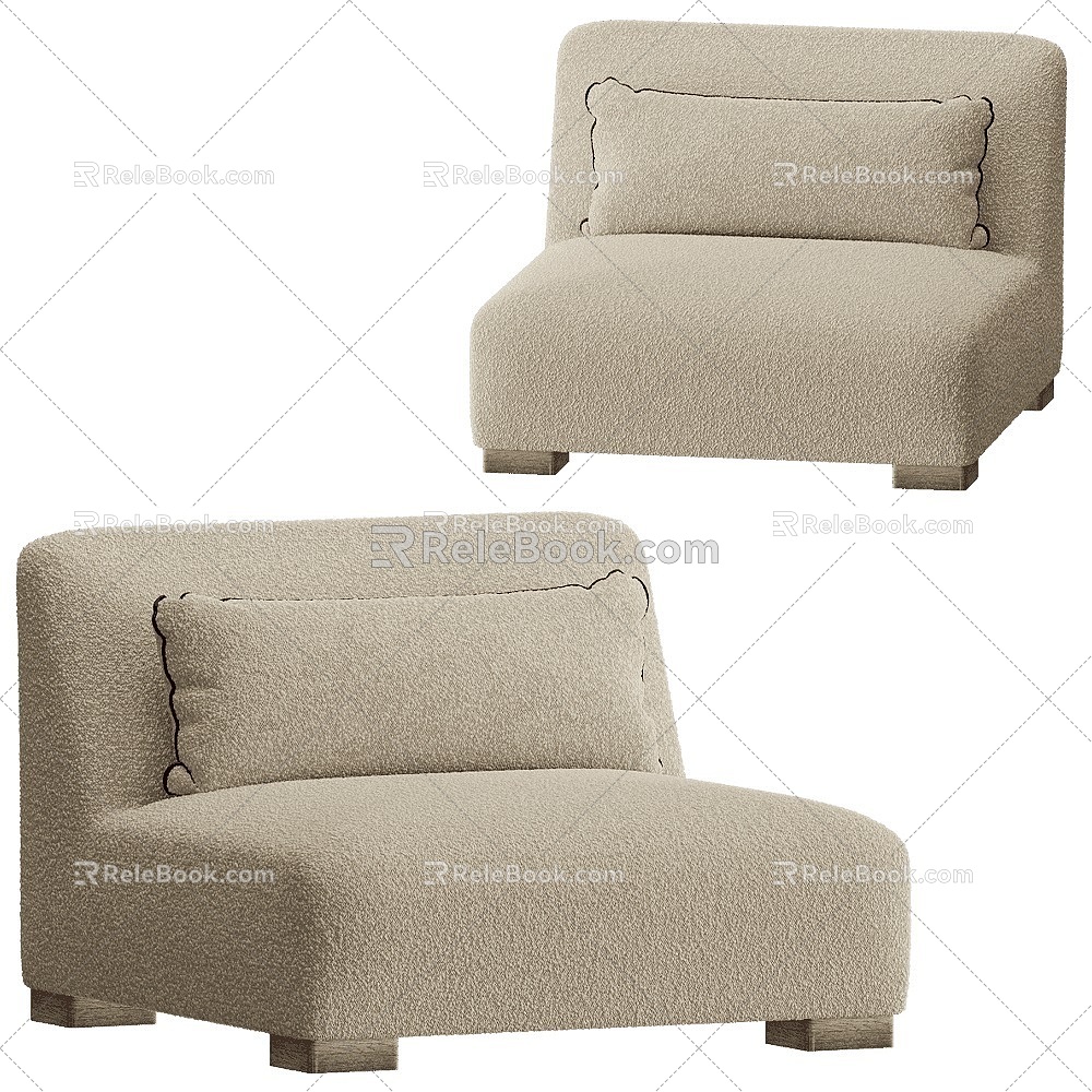 luchinozon-Quiet Wind Short Single Sofa 18 3d model