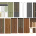 Various Wardrobe Doors With Different Designs And Materials For Home Use 3d model