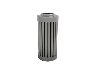 Cylindrical Industrial Filter Element With Striped Structure 3d model