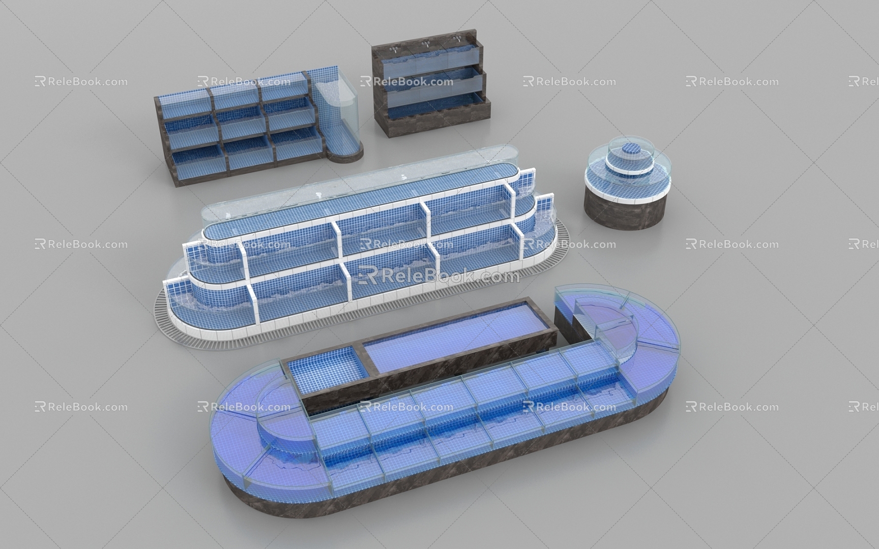 Hyundai Supermarket Aquatic Area Fish Tank 3d model