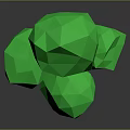 Minimalist Low Poly Tree With Green Foliage And Brown Trunk On Gray Background