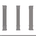 Three Classical Stone Columns With Carved Details And Ornate Bases