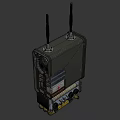 Industrial Electronic Case With Dual Antennas Control Panel Buttons And Yellow Base 3d model