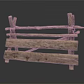 Rustic Wooden Fence Structure With Natural Logs And Planks For Garden