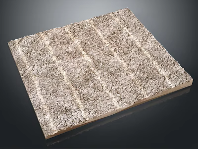 Simple Textured Beige Square Rug with Striped Woven Design for Home Decor 3d model