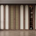 Modern Wooden Wardrobe Featuring Lattice Doors And Open Shelves For Bedroom Storage And Decorative