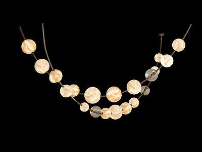 Elegant Layered Round Gold Silver Beads Pendant Decorative Jewelry Design 3d model